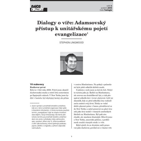 Dialogy o víře: Adamsovský přístup k unitářskému pojetí evangelizace